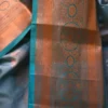 Green color with copper jari border kanjivaram work on Pure silk saree