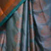 Green color with copper jari border kanjivaram work on Pure silk saree