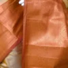 Biscuit color with Brown border kanjivaram work on Pure silk saree