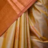 Biscuit color with Brown border kanjivaram work on Pure silk saree