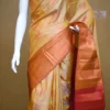Biscuit color with Brown border kanjivaram work on Pure silk saree