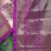 Light green color with purple border kanjivaram work on Pure silk saree