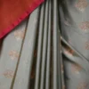 Pesta green color with maroon border kanjivaram work on Pure silk saree