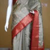 Pesta green color with maroon border kanjivaram work on Pure silk saree