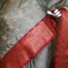 Pesta green color with maroon border kanjivaram work on Pure silk saree