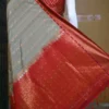 Pesta green color with maroon border kanjivaram work on Pure silk saree
