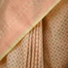 Biscuit color with maroon border kanjivaram work on Pure silk saree