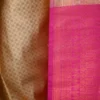 Biscuit color with maroon border kanjivaram work on Pure silk saree