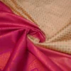 Biscuit color with maroon border kanjivaram work on Pure silk saree