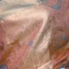 Peach color with sky blue border kanjivaram work on Pure silk saree