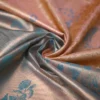 Peach color with sky blue border kanjivaram work on Pure silk saree