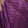 Peach with purple border kanjivaram work on Pure silk saree