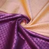 Peach with purple border kanjivaram work on Pure silk saree