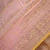 Peach with purple border kanjivaram work on Pure silk saree