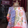 Pink color body with Hand Paint Batik on Pure Silk Saree