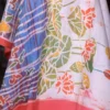 Pink color body with Hand Paint Batik on Pure Silk Saree
