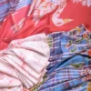 Pink color body with Hand Paint Batik on Pure Silk Saree
