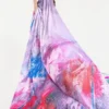 Lavender on multicolor floral digital print on Pure Satin saree