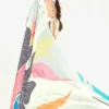 Off white with multicolor digital print on Pure Satin saree