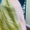 Sap Green Benarsasi on golden zari pink border muga silk saree