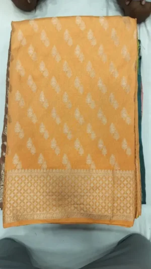 Handloom Silk Benarasi Mustard yellow color Saree