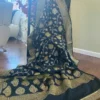 Black Benarasi on golden Ashraffi Butti zari work saree