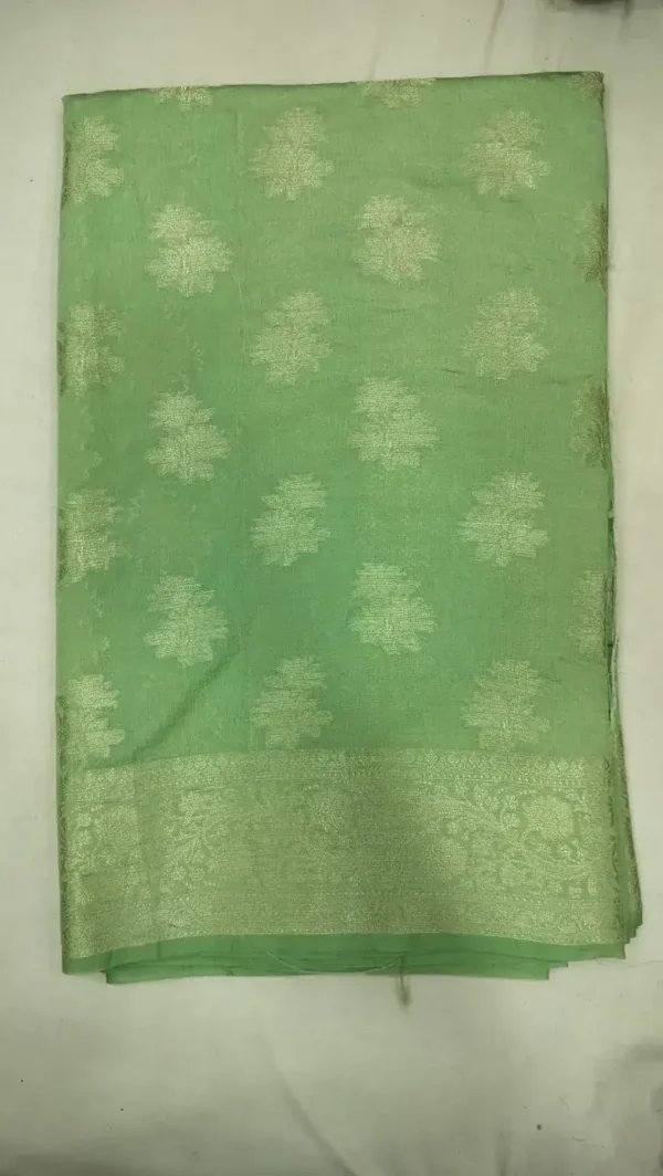 Handloom Silk Benarasi Lime color Saree