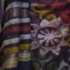 Lipstick Pink on Multicolor Hand Batik Print with Zari Border Semi Silk Saree