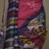 Lipstick Pink on Multicolor Hand Batik Print with Zari Border Semi Silk Saree
