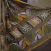 Yellow n Maroon on Hand Batik Print with Zari Border Semi Silk Saree
