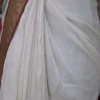 White n Maroon on Hand Batik Print with Zari Border Semi Silk Saree