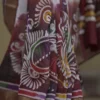 White n Maroon on Hand Batik Print with Zari Border Semi Silk Saree