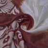 White n Maroon on Hand Batik Print with Zari Border Semi Silk Saree