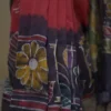 Red n Navy Blue on Hand Batik Print with Zari Border Semi Silk Saree