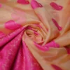 Biscuit on Pink Border and Kalka work Silk Saree