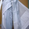 Grey on silver stripe and butta work Silk Saree