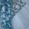Sea Green on Silver Jangla Jaal work Silk Saree