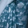 Sea Green on Silver Jangla Jaal work Silk Saree