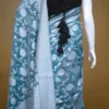 Sea Green on Silver Jangla Jaal work Silk Saree