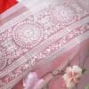 Peach on Multicolor Thread Stitch and Chikankari Border work organza Saree