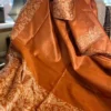 Rust Warli Print Semi Tussar Dupion Silk Saree