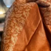 Rust Warli Print Semi Tussar Dupion Silk Saree