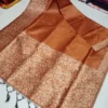 Rust Warli Print Semi Tussar Dupion Silk Saree