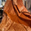 Rust Warli Print Semi Tussar Dupion Silk Saree