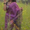 Lavender Resom jamdani Matka silk Saree