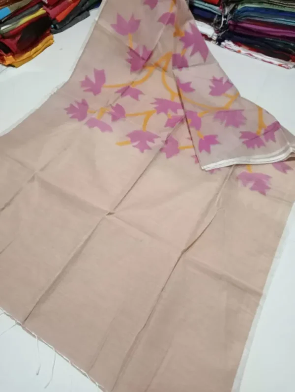 Biscuit soft Matka Moslin Handloom dhakai saree
