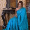 RzDz Elite Collection E-13 Blue Tussar sequine Cutwork work Saree