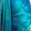 Dark Green n Blue Dual Tone on Pink Border Tissue saree