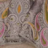 Grey Dual Tone on Multicolor Embroidery work Tissue saree