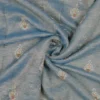 Aqua Blue Dual Tone on Multicolor Embroidery work Tissue saree